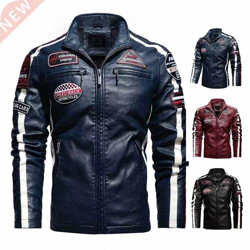 Aliksada Men Autumn Winter New Fashion Motor Biker Leather J