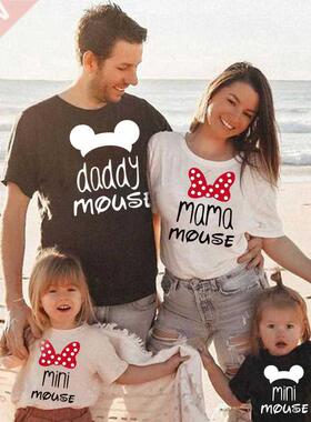 Family Look Cotton T-shirt Mommy and Me Clothes father girls