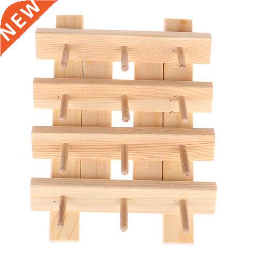 Wooden 12 Spools Shelf Bobbin Holder Sewing Thread Stand Ra