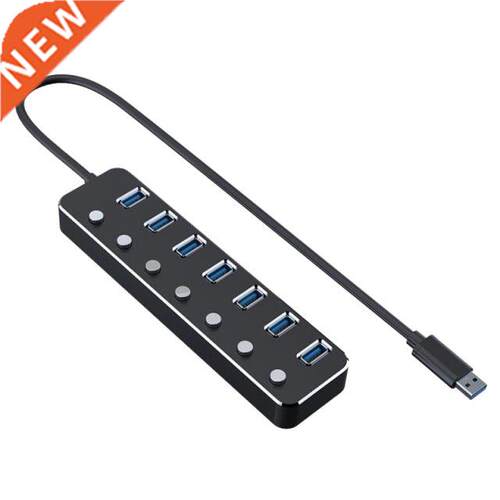 Aluminum Alloy 7 Ports USB .0 Hub Sub-Control Switch HUB 60