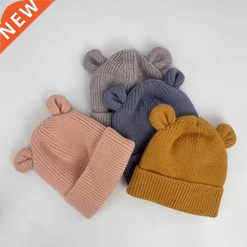 Cute Cartoon Bear Ear Baby Hat Winter Soft Warm Knitted Boy