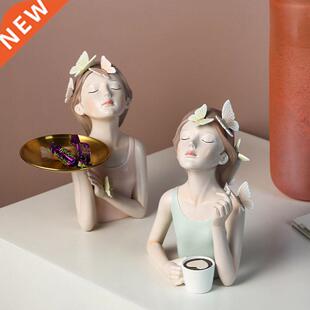 Butterfly Girl Figurines Resin Flower Vase Ornaments Creati