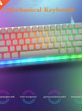 K61 61 Keys Mechanical Gaming Keyboard Gateron Switch Wired