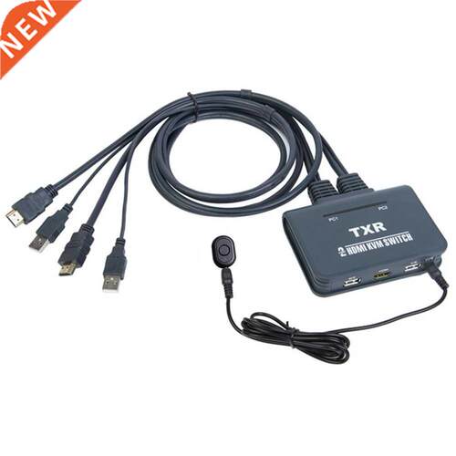 2 Port USB KVM Swtch Wth Cables For TV Projector Keyboard