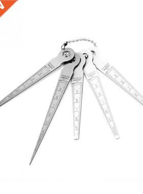 1 Set Stainless Steel Welding Taper Feeler Gauge Rulers Hole