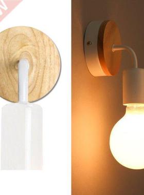 Wood Wall Lamp Vintage Sconce Wall Lights Fixture E27 110V 2