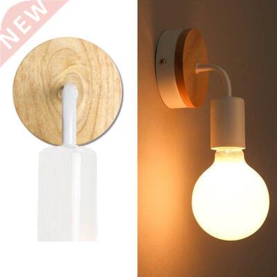 Wood Wall Lamp Vintage Sconce Wall Lights Fixture E27 110V 2
