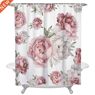 Vintage Flowers Watercolor Waterproof Shower Curtains Retro