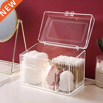 Acrylic Cotton Swab Storage Holder Box Portable Transparent