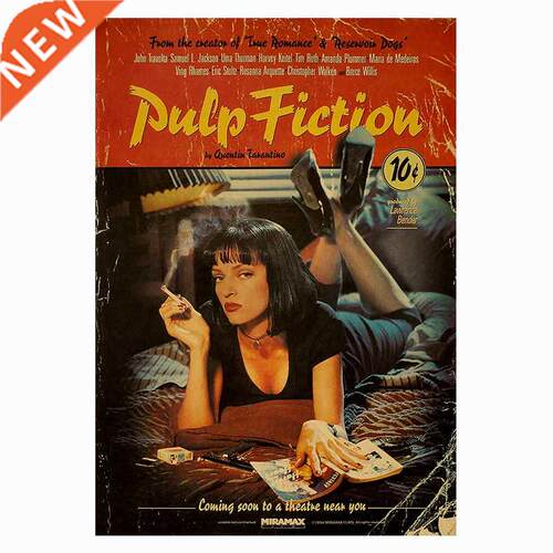 Movie Pulp Fiction Poster Retro Kraft Paper Poster Bar Room