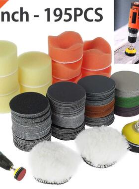 195Pcs 2Inch Sanding Discs Water Wet Dry Sanding Discs Round