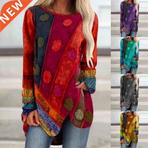 2021 vintage coat irregular loose long-sleeved T-shirt girl
