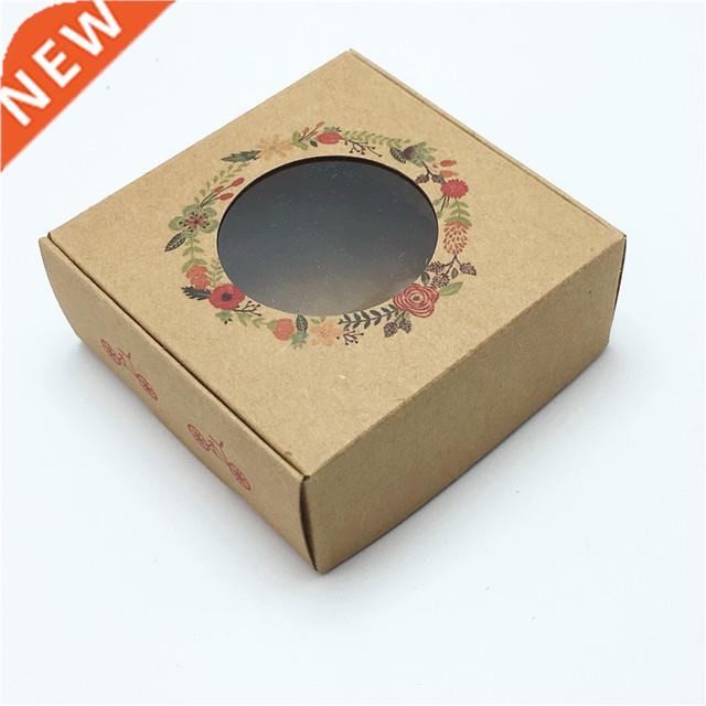 10pcs Macaron PVC Boxes with Clear Window Paper Packaging Bo