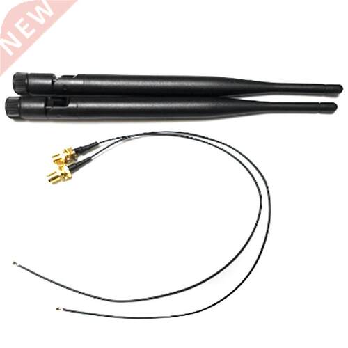 2X 6Dbi M.2 IPEX MHF4 U.Fl Cable To RP-SMA Wifi Antenna