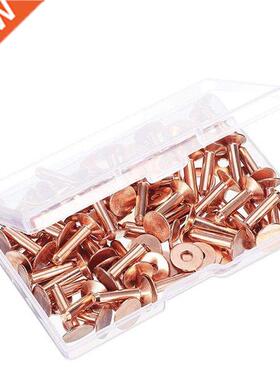 100 Sets Copper Rivets and Burrs Washers Leather Copper Rive