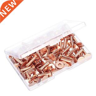 100 Sets Copper Rivets and Burrs Washers Leather Copper Rive