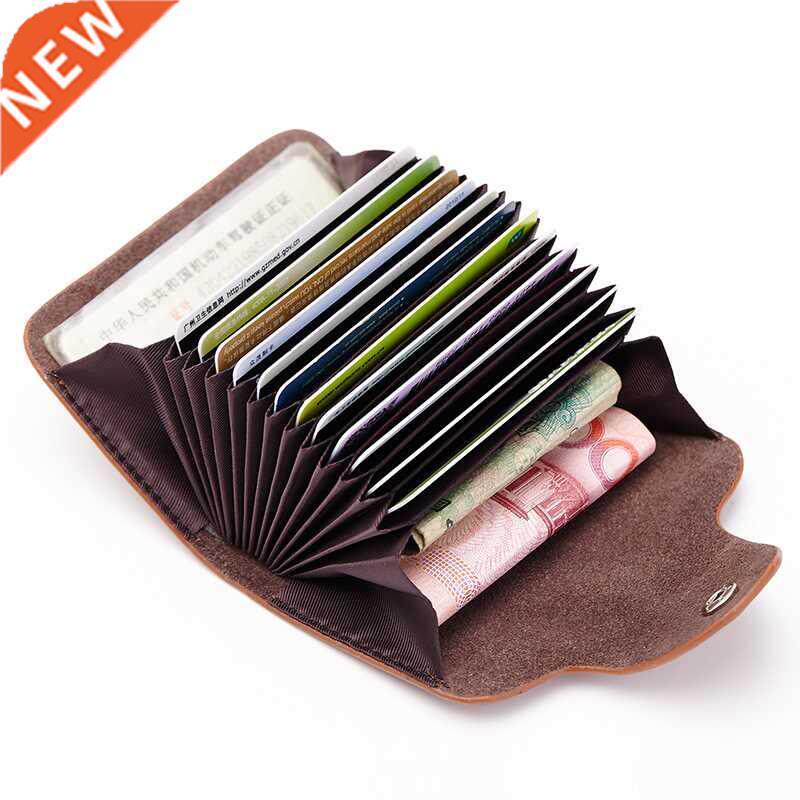 Cow Split Leather Men & Women Credit Card Holder Solid H