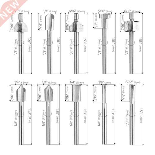 *10pcs HSS Router Bits Wood Cutter Milling Fits Dremel Rotar