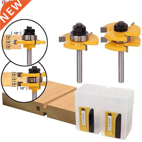 2pcs 6/8mm Shank 3 Tooth T Mortise Tenon Knife Woodworking T