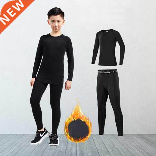 Boys Girls Winter Thermal Underwear Set Velvet Warm Thermo U