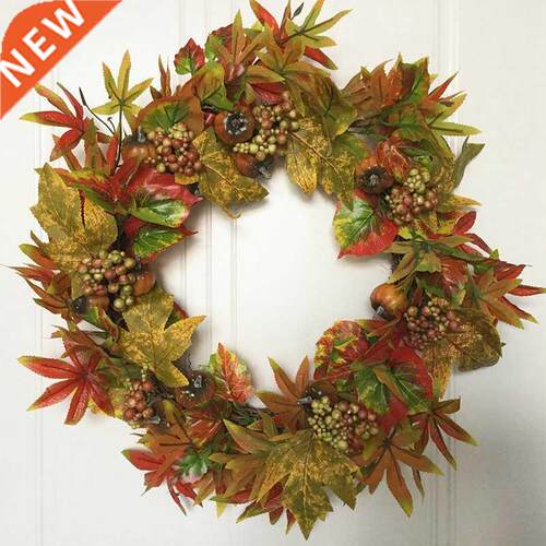 Fall Door Wreath Fall Maple Leaf Berry Pumpkin Wreath