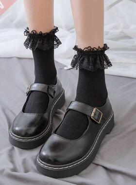 Women Lace Mesh Black White Cotton Socks Lolita Style Japane