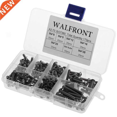 170pcs 4 Screws Bolts and Nuts SS304 Hex Socket Button Head