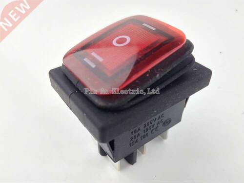 1Pcs red Waterproof 6Pin Rocker Switch 3 Position Locking O
