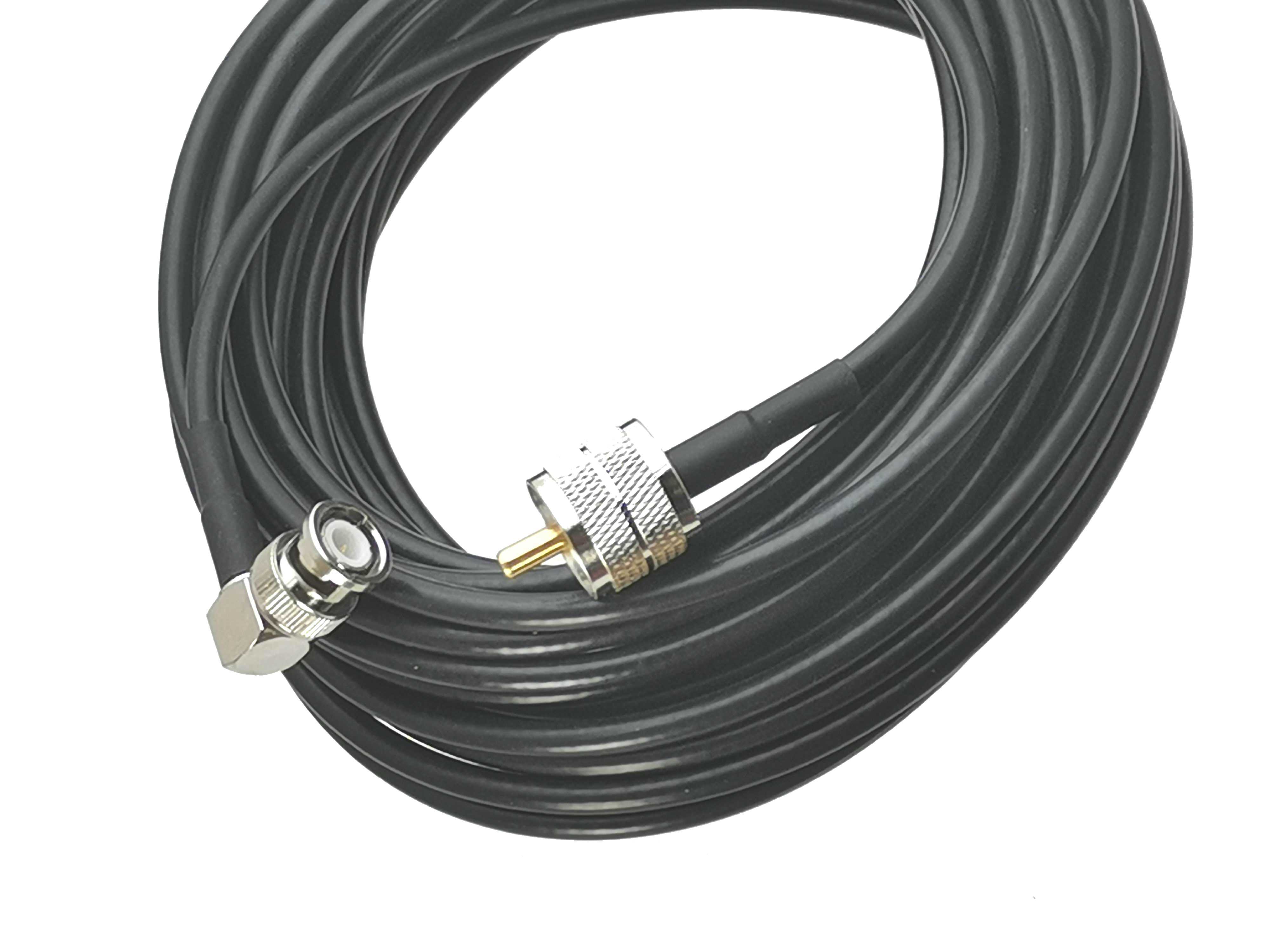 RG58 UHF PL259 Male Plug to BNC Male Right angle Connector R