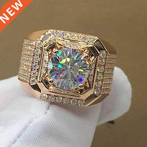 FDLK Luxurious Men's Rose Gold Natural Birthstone Crystal