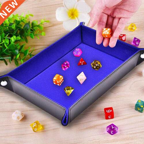 Double Sided Dice Game Storage Tray PU Leather Folding