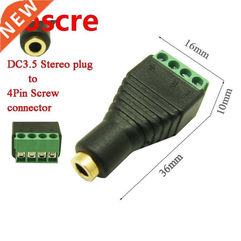 50pcs high quality 3.5mm Stereo Female Plug To 4pin Screw T
