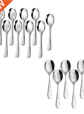 New Stainless Steel Spoons And Slotted Serving Spoons