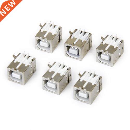 Lot of 6pcs USB Connector socket Type B Female Rig Angle