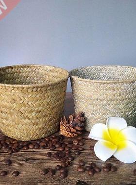 Seagrass Laundry Basket Folding Handmade Rattan Straw