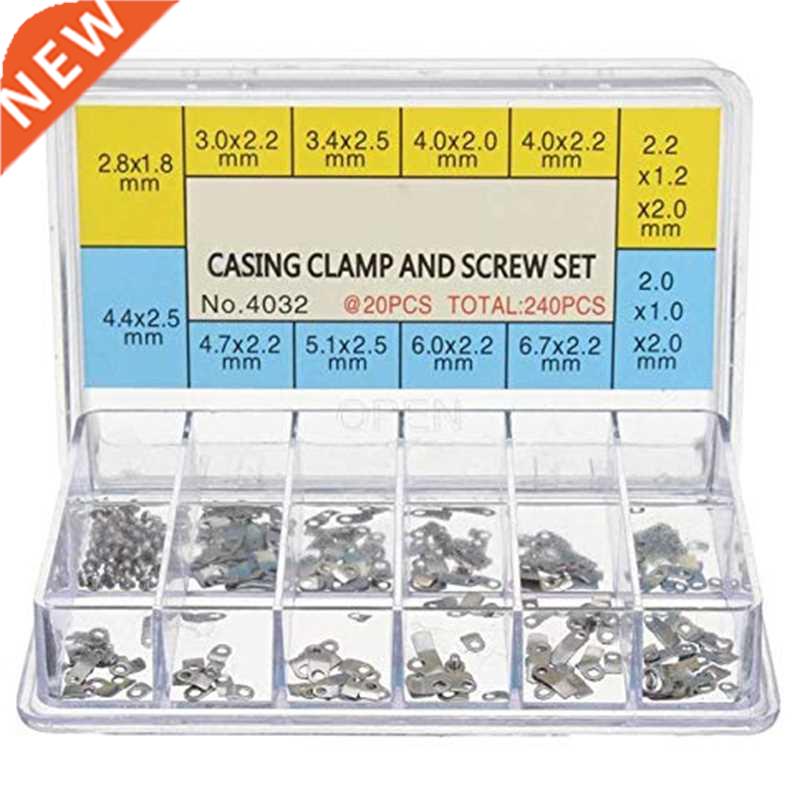 240Pcs Watch Casing Clamp Movement Adapter Securing Screw Wa