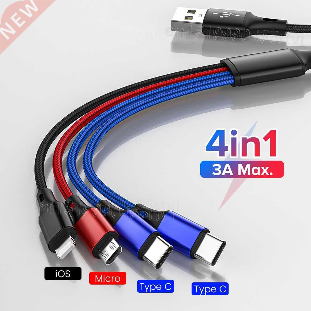4in1 in1 USB Type C Cable for iPhone 1 12 11 Pro Max XS
