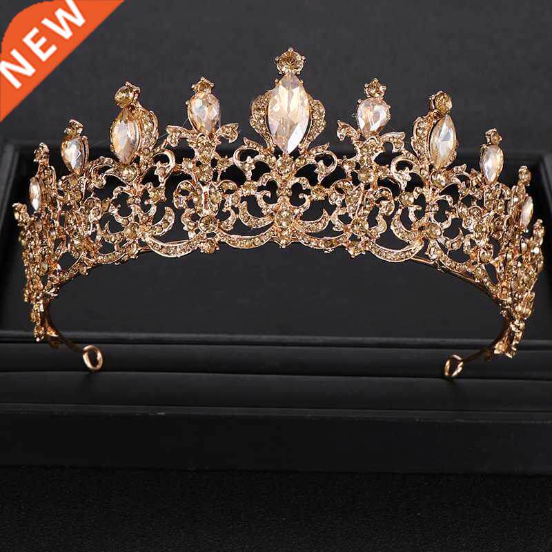 Fashion Champagne Gold Color Crowns Wedding Hair Accessories