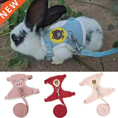Cartoon Print Cat Rabbit Harness and Leash Set Bunny Rabbits