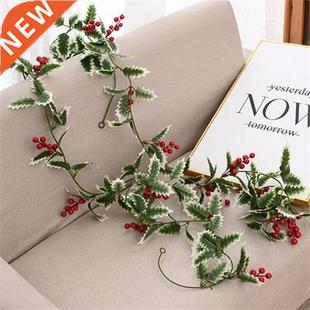 2M Christmas Garland Pine Cone Cane With Red Berries Xmas