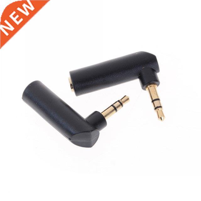 2cs Gold 3.5mm 3 Pole Stereo 90 Degree Right Angle Female to