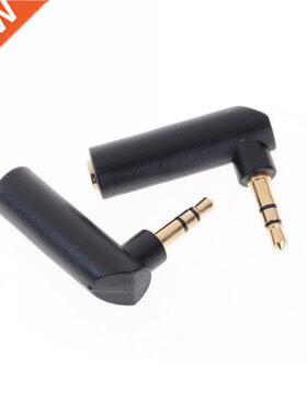 2cs Gold 3.5mm 3 Pole Stereo 90 Degree Right Angle Female to