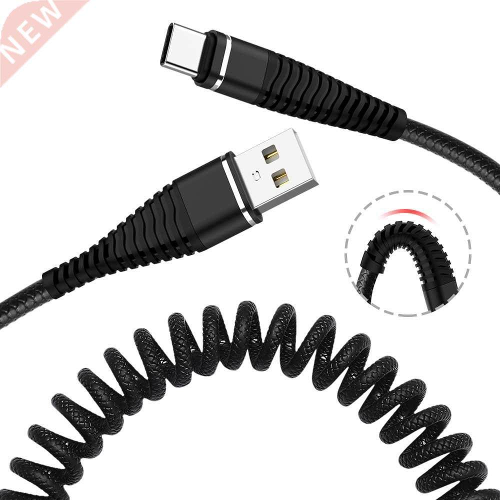 Spring USB C Micro USB Cable Retractable Charging Cable