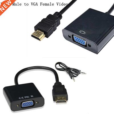 HDMI Male to VGA Female Audio Port AV Adapter with 3.5mm Cab