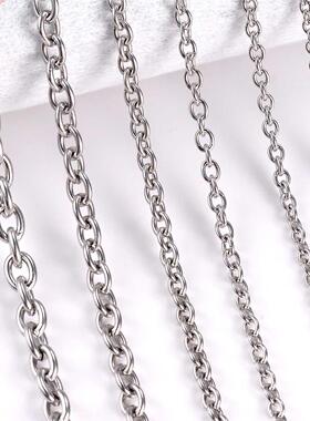 1Pc Width 1.5mm-6mm Stainless Steel Cross O Chain Necklace F