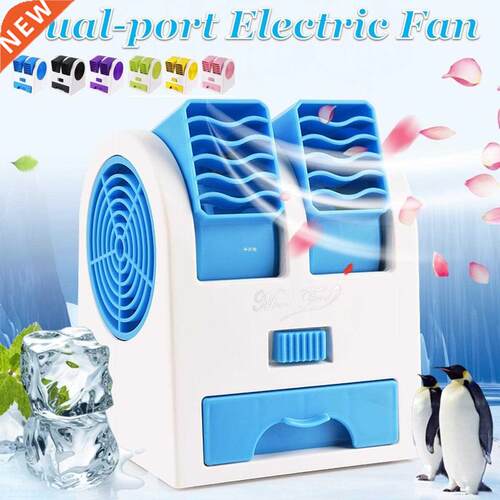 Dual-port Mini Air Conditioner Air Cooler Fans usb&Batte