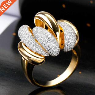 Luxury Big Rings With Cubic Zirconia Stones Chrysanthemum Sh