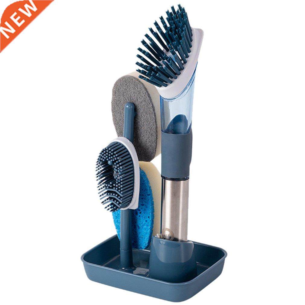 soap dispensing dish brush set kitchen brush with stand