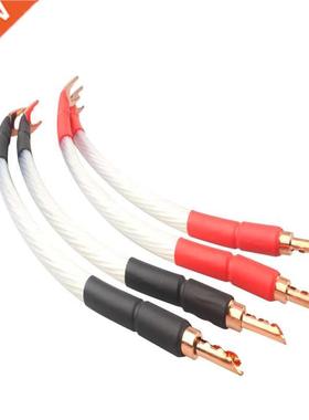 HIFI 5NOCC Silver Plated Speaker Jumper Cable Banana to Spad