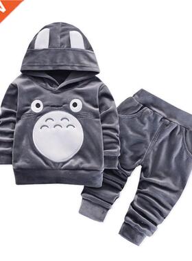 Fashion Children Boys Girls Cartoon Clothing Suits Baby Velv